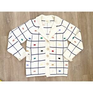 Vtg 60s Mod Sweater Cardigan Lilly California Granny Cottage Core Retro Jacket S